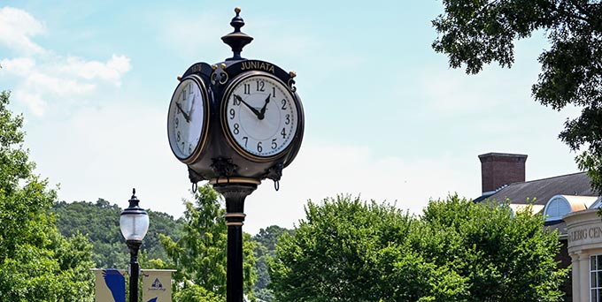 Clock tower on the Quad.