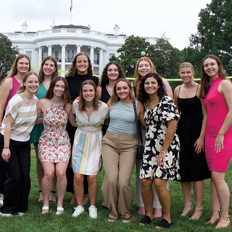 photo of womens volleyball team in Washington, D.C.