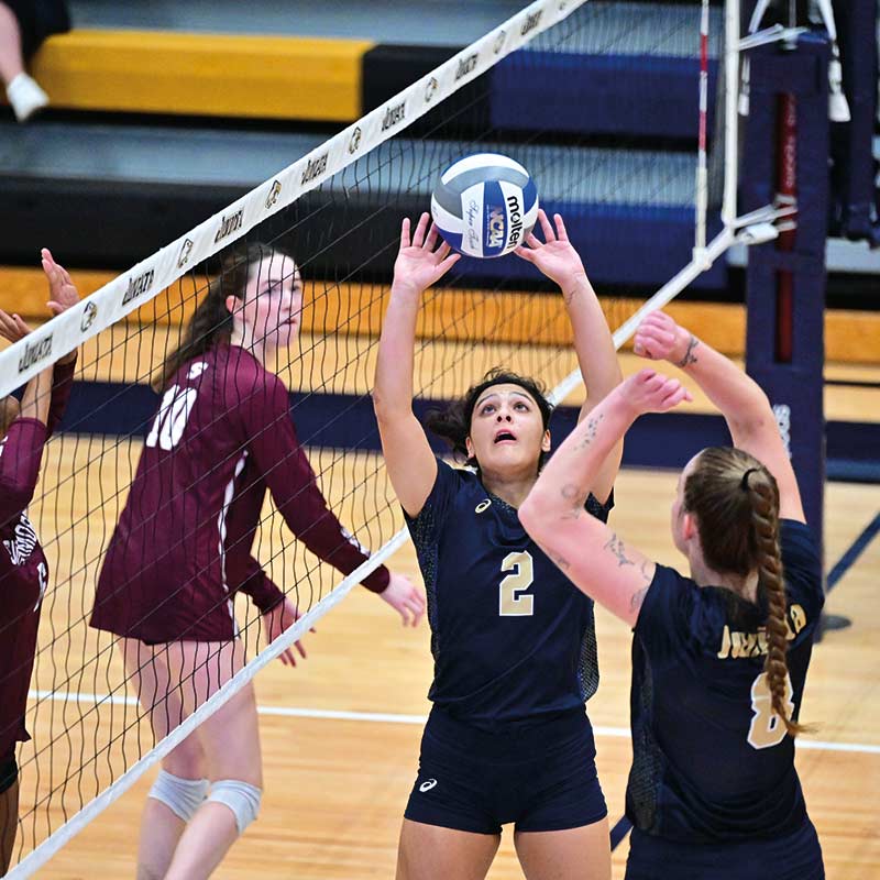 photo of womens volleyball team in action